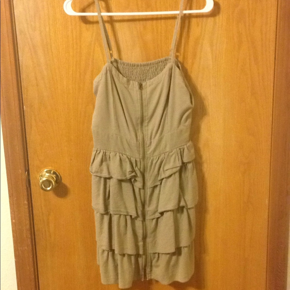 Tan Zip Up Dress